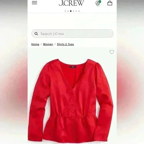 J. Crew Tops - J Crew Long Sleeve Peplum Satin Shirt